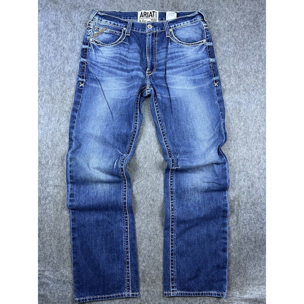 Ariat Men's Jeans M5 Slim Straight Medium Wash Blue Denim 100% Cotton Size 36x36 - Picture 2 of 15